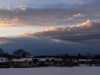 Von Abendsonne beleuchtete Wolkenschicht über Aschau